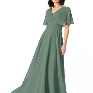 Azazie Pamela Eucalyptus Chiffon Dress